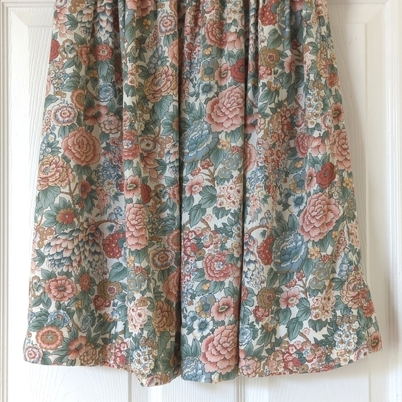 J.G. Hook 80's Vintage Flowy Floral Print Pleated High Waist A-Line Midi Skirt 6 - Picture 9 of 14